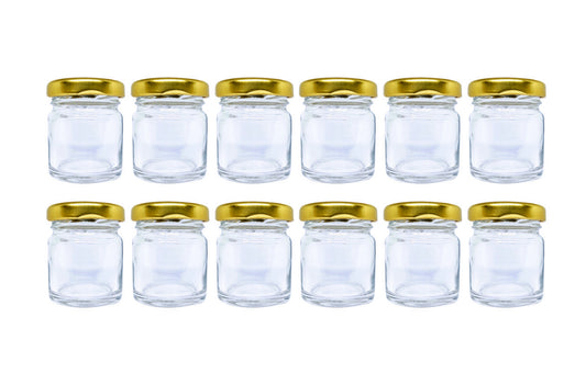 Puramio 40ml Round Glass Bottle with Metal Cap - Set of 12