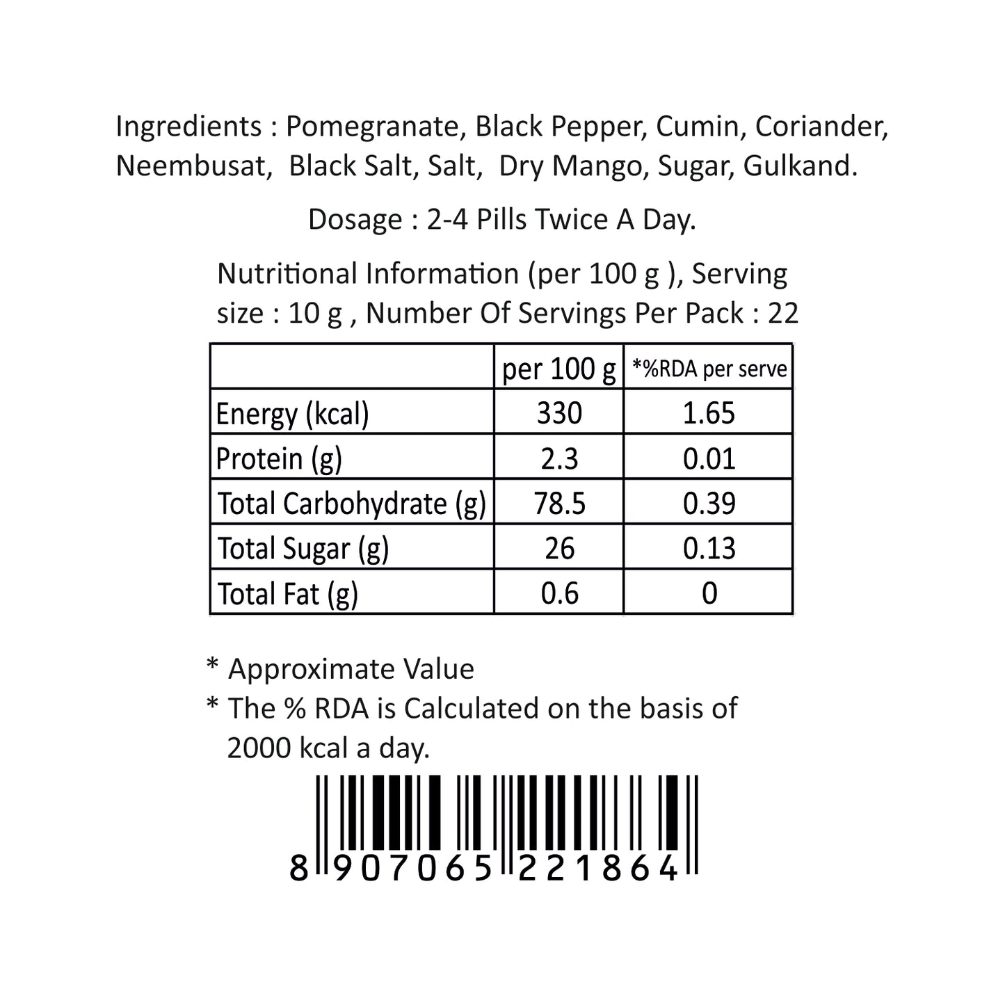 Puramio Anardana Goli | Pure and Premium | Good for Digestion | After Meal Digestive Mouth Freshner,