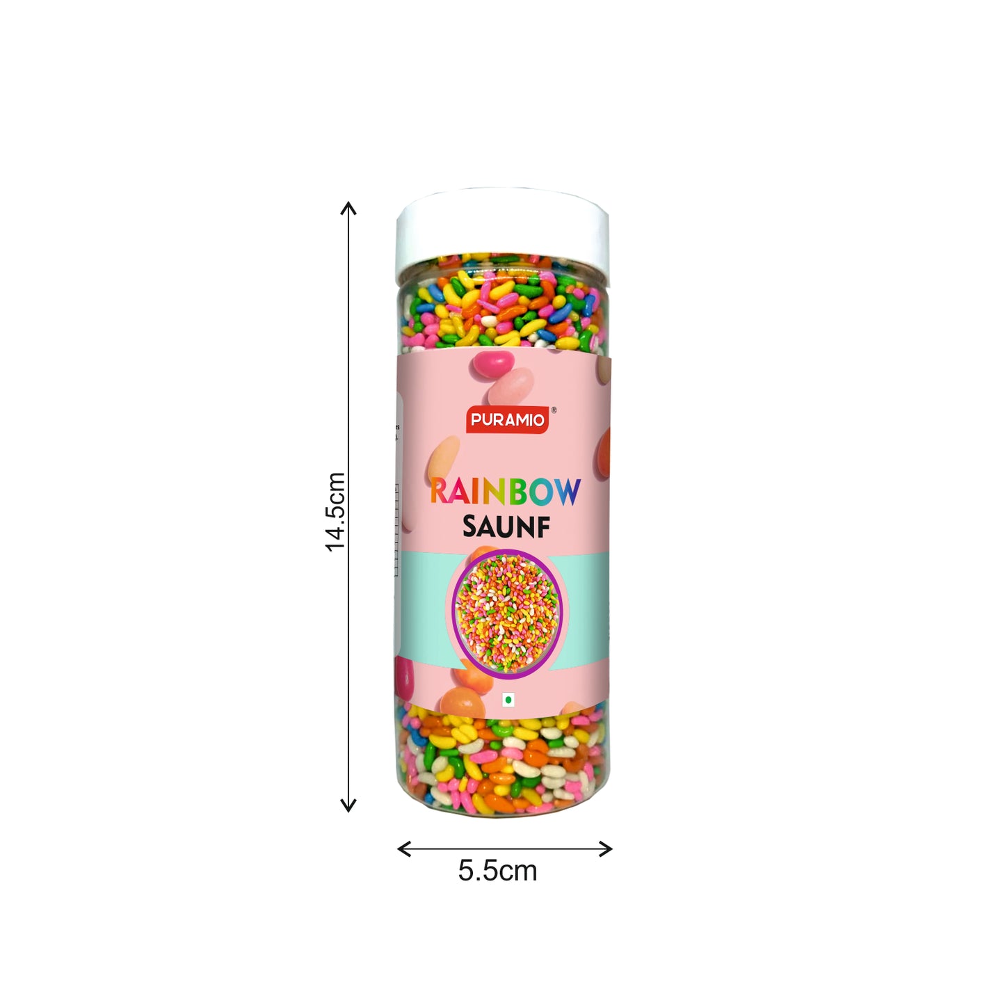 Puramio Rainbow Saunf | Pure and Premium Mukhwas Mouth Freshener | Thandai Mint Saunf | Good for Bad Breath, Good for Digestion, After Meal and Drink, Mukhwas Mouth Freshener Madrasi Mukhwas, 270g
