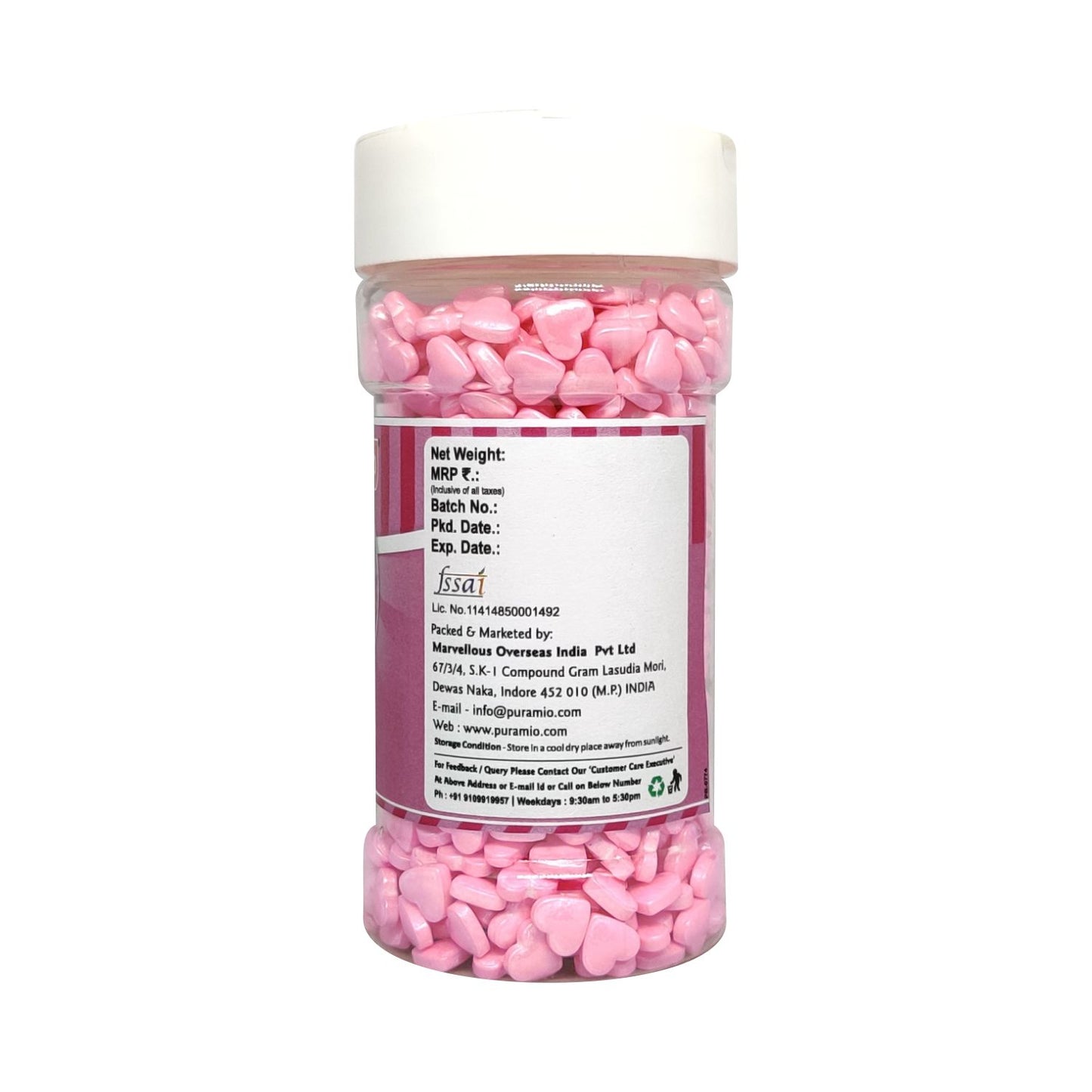 Puramio Heart - Pink | for Cake Decoration, 150g