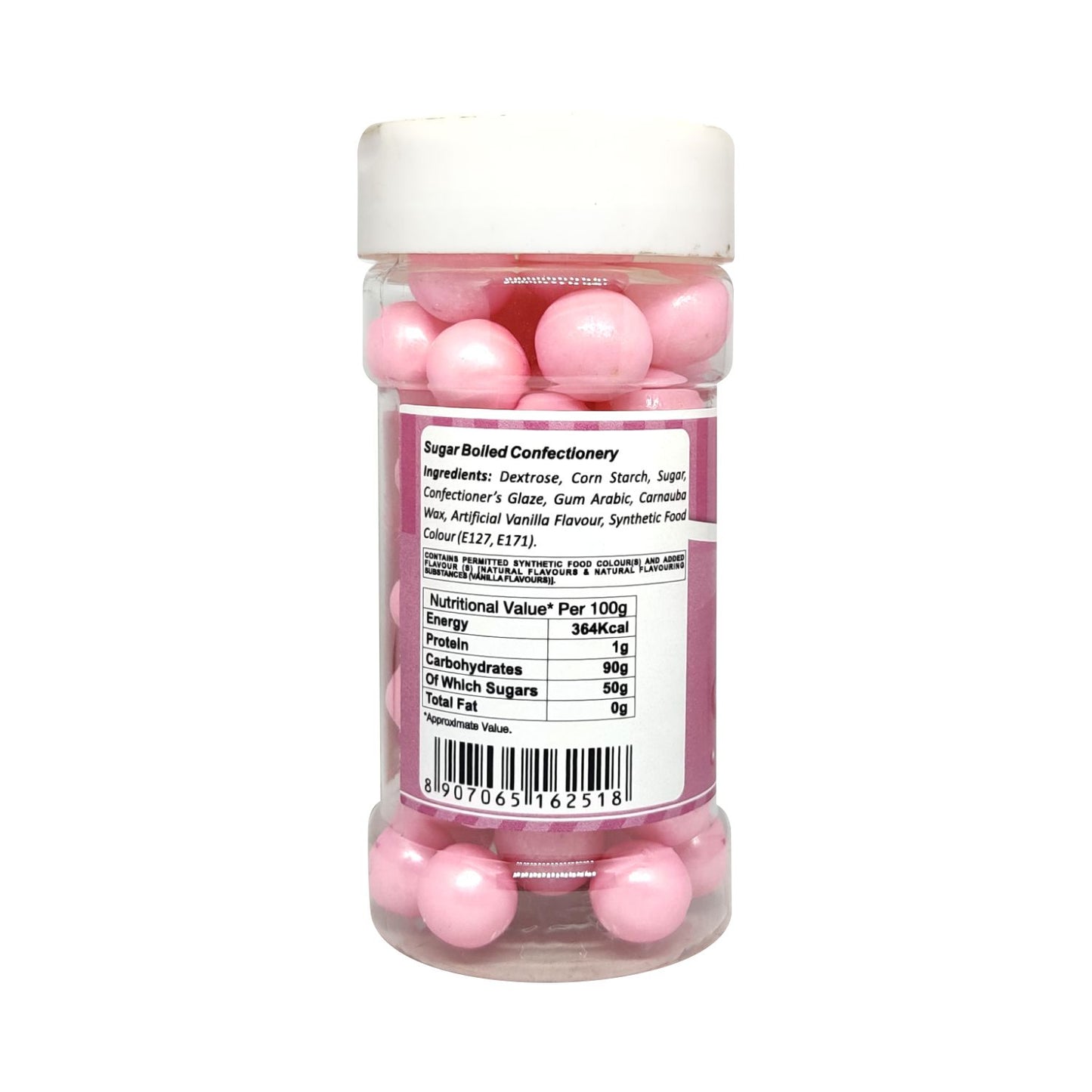 Puramio Glamour Balls Super Jumbo - Pink (14mm) | for Cake Decoration, 125g