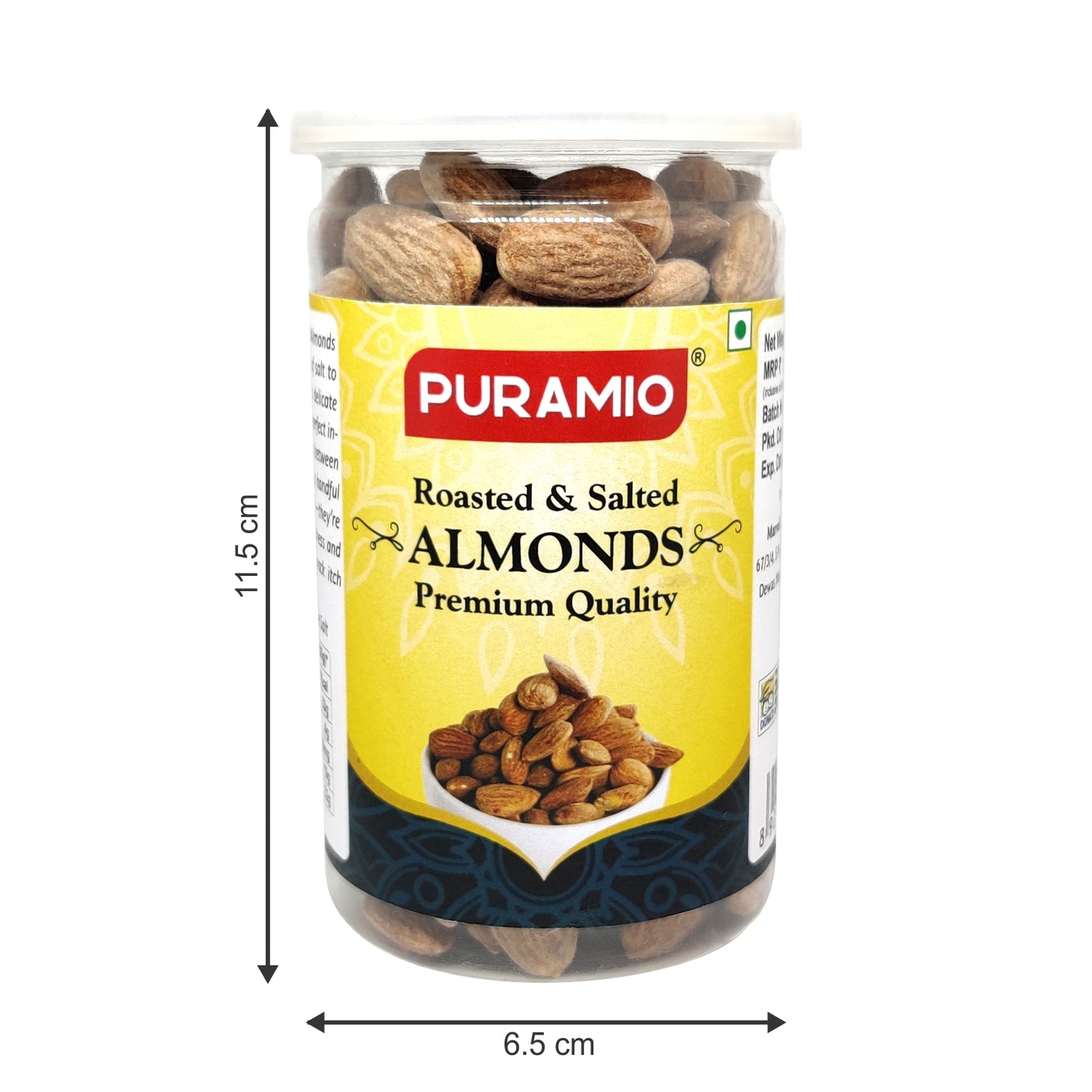 Puramio Roasted & Salted Almonds (Badam), 200g