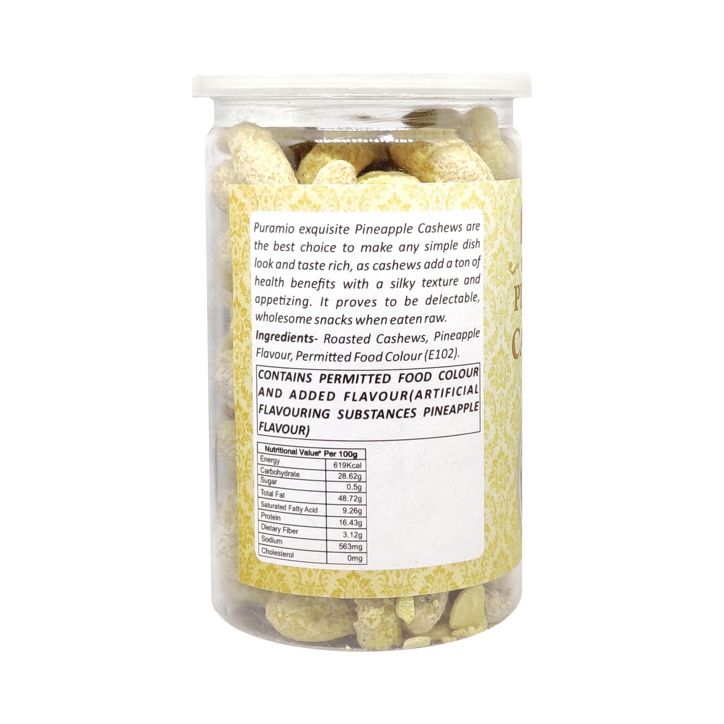 Puramio Roasted Cashew - Pineapple , (Kaju) 175 gm