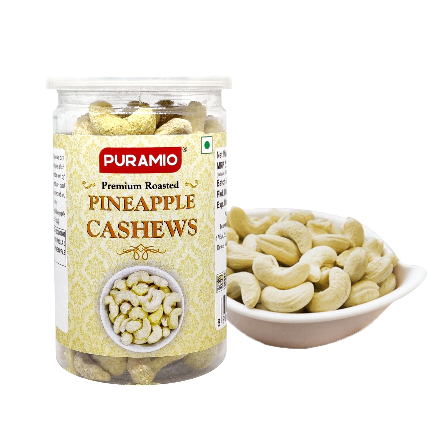 Puramio Roasted Cashew - Pineapple , (Kaju) 175 gm