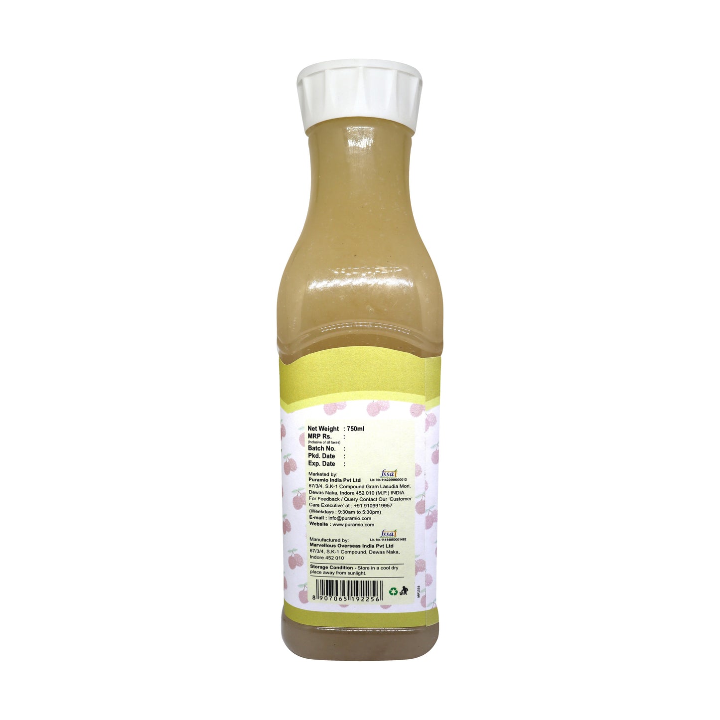 Puramio Fruit Crush - Litchi, 750ml