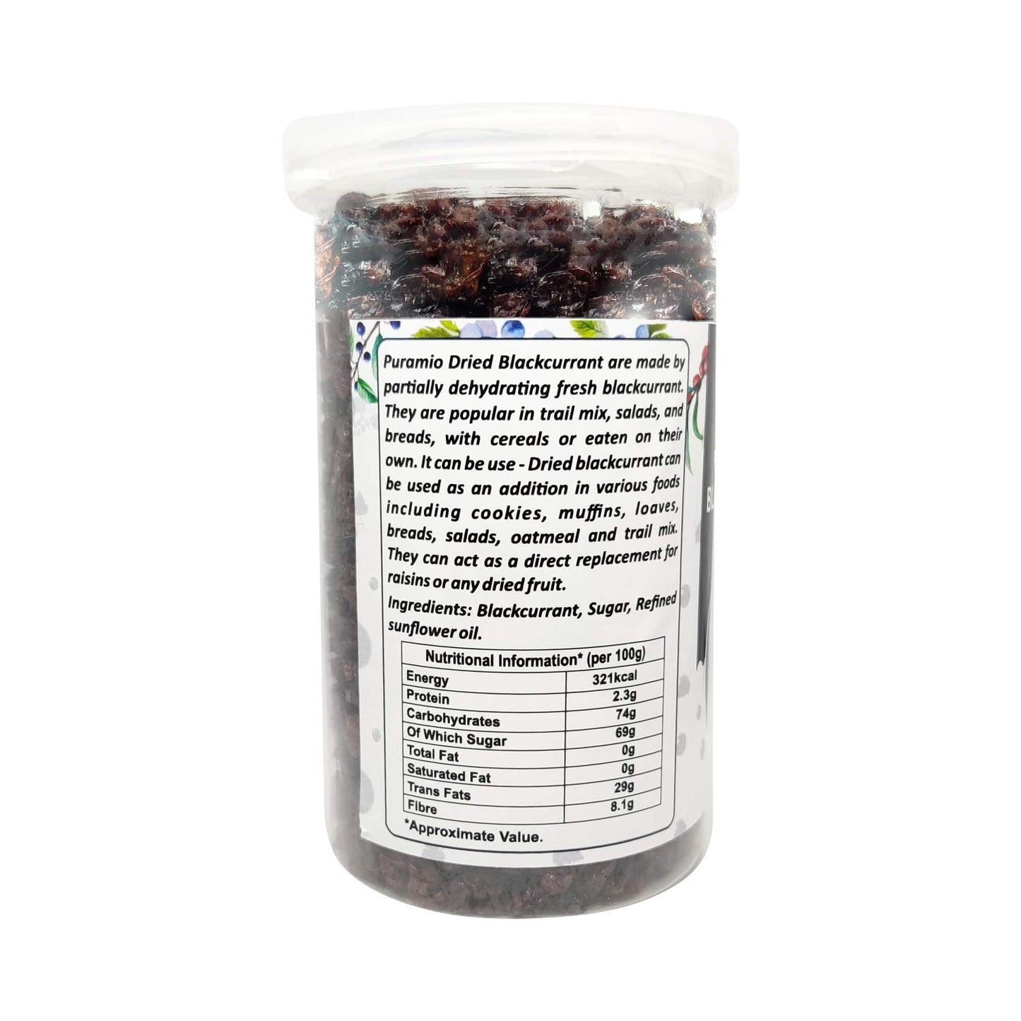 Puramio Dry Fruit Combo Pack of 3 - Blueberry, Cranberry, Blackcurrant, 200g Each