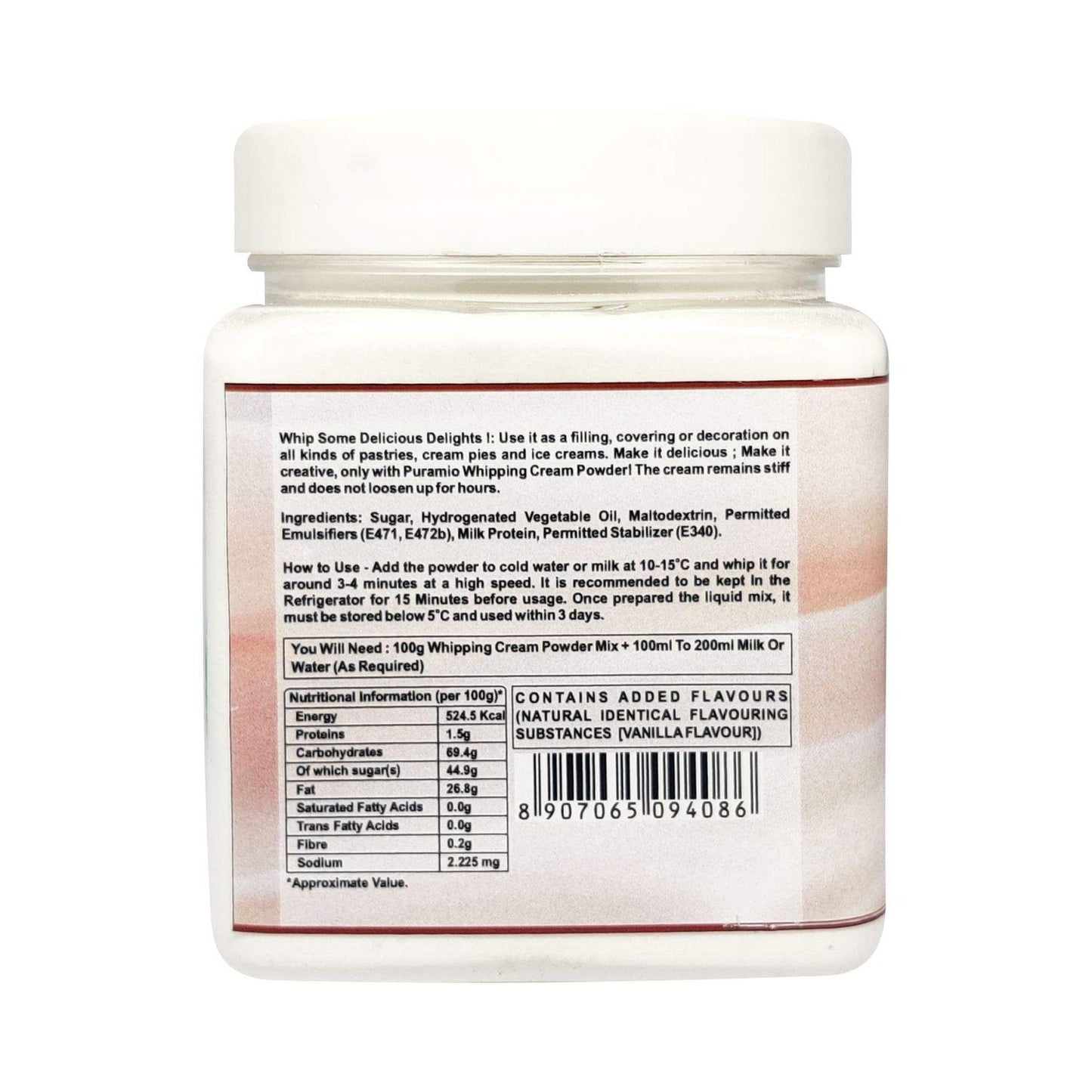 Puramio Whipping Cream Powder Combo of- Vanilla & Pineapple, (250g x 2)