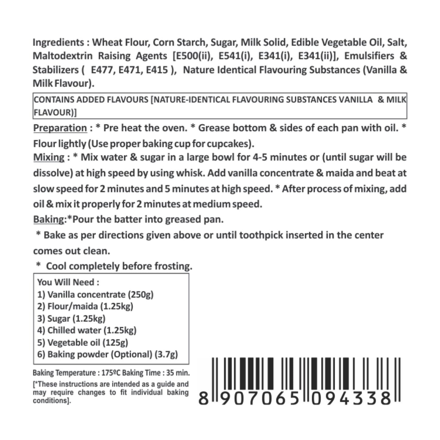 Puramio EGGLESS Cake Concentrate - Vanilla