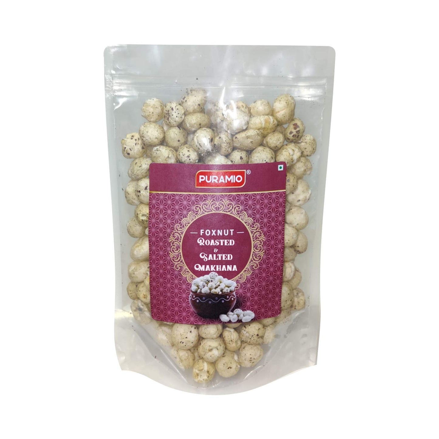 Puramio Roasted & Salted Makhana (Fox Nut), 200g (100g x Pack of 2)