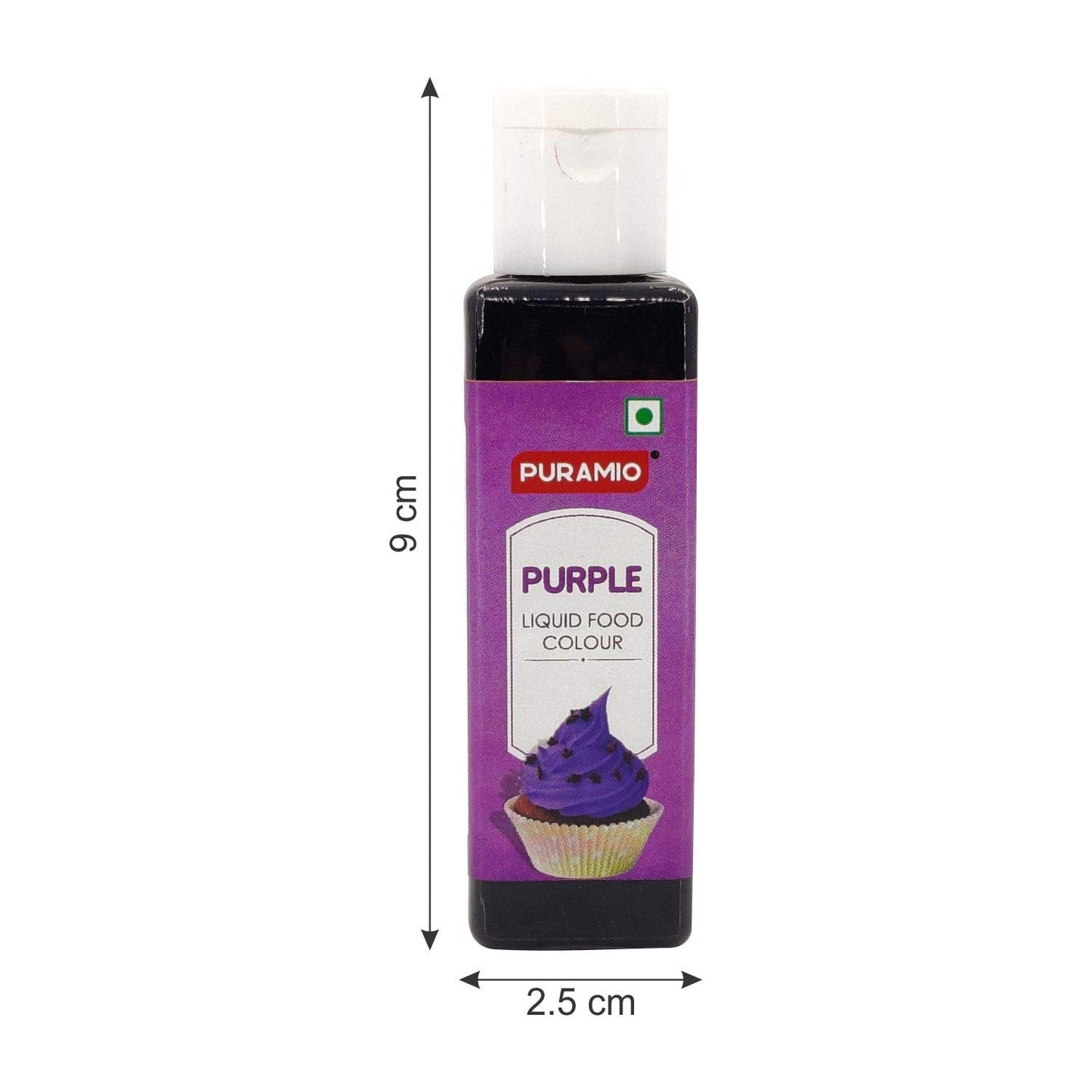 Puramio Assorted Liquid Food Colours, (Pack of 10) - Tomato Red, Lemon Yellow, Orange Red, Orange, Raspberry Red, Blue, Purple, Green, Pink, Chocolate Brown