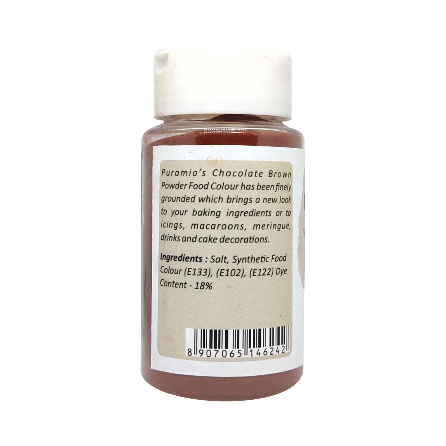 Puramio Powder Food Colour - Chocolate Brown 125g