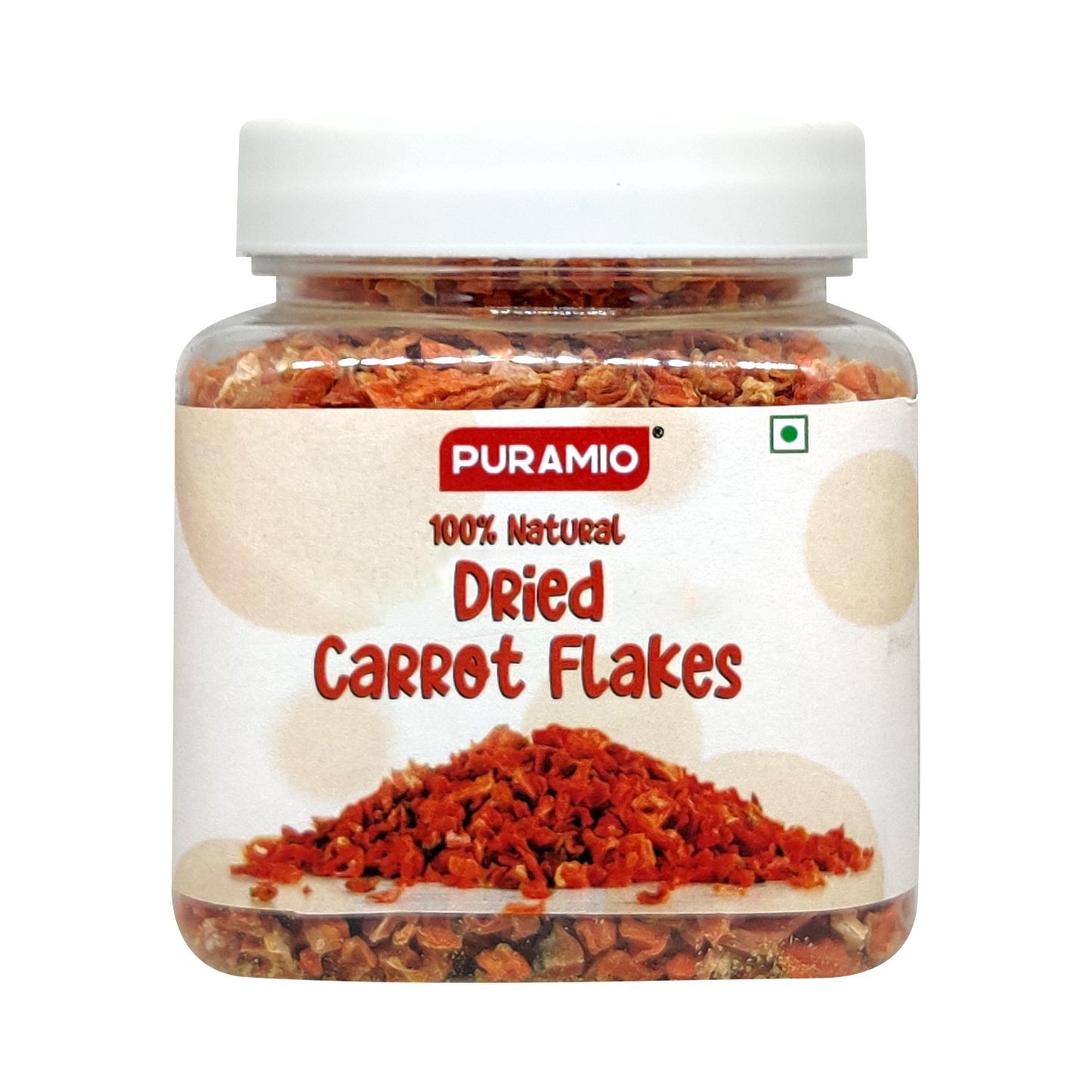 Puramio 100% Natural Dried Carrot Flakes, 100g