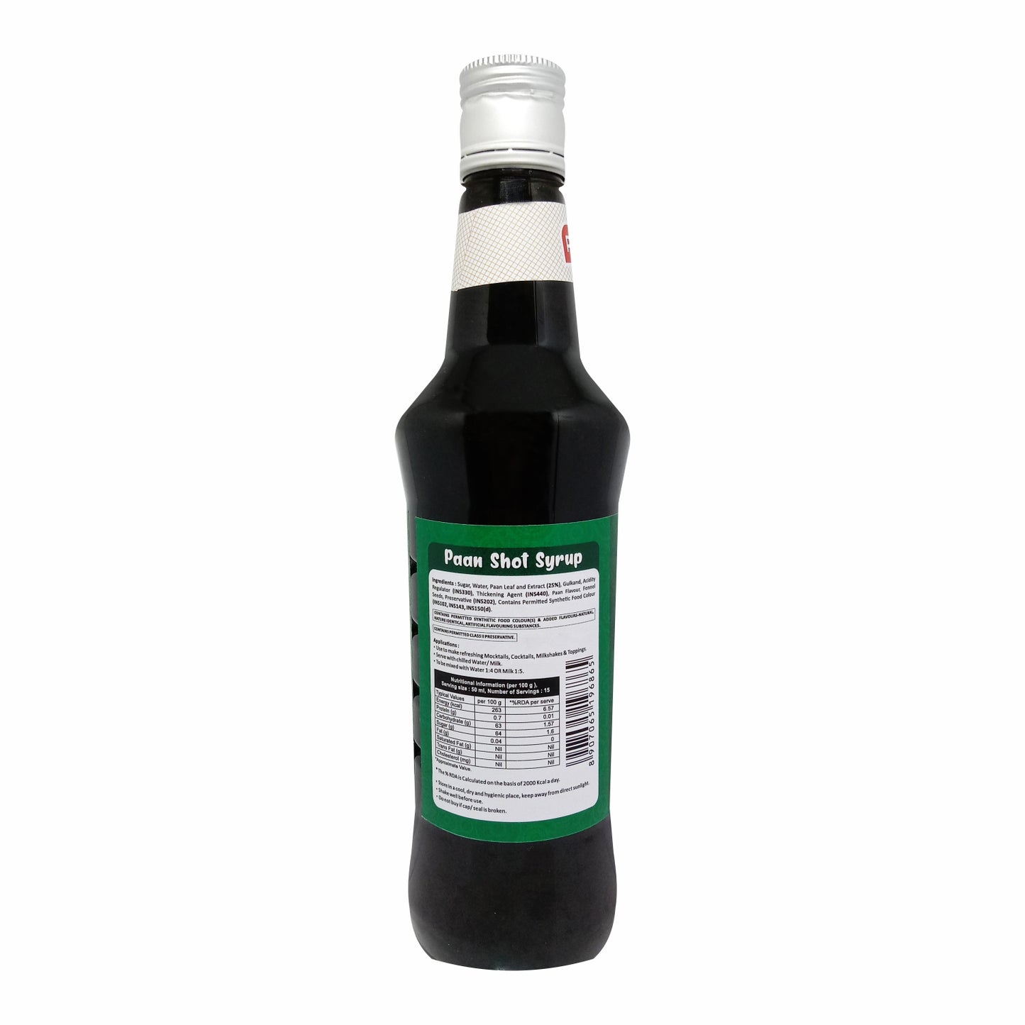 Puramio Paan Shot Syrup for Cocktails/Mocktails, 750ml