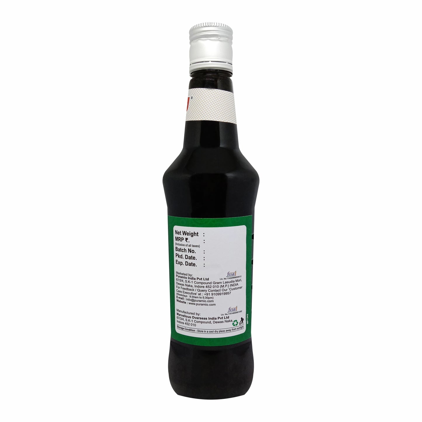 Puramio Paan Shot Syrup for Cocktails/Mocktails, 750ml