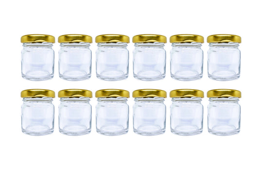 Puramio 40ml Round Glass Bottle with Metal Cap - Set of 12