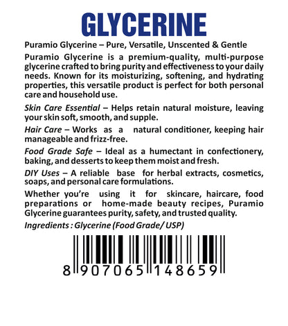 Puramio [100% Pure] Glycerine (Food Grade),