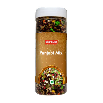 Puramio Punjabi Mix | Pure and Premium Mukhwas Mouth Freshener | Thandai Mint Saunf | Good for Bad Breath, Good for Digestion, After Meal and Drink, 220g