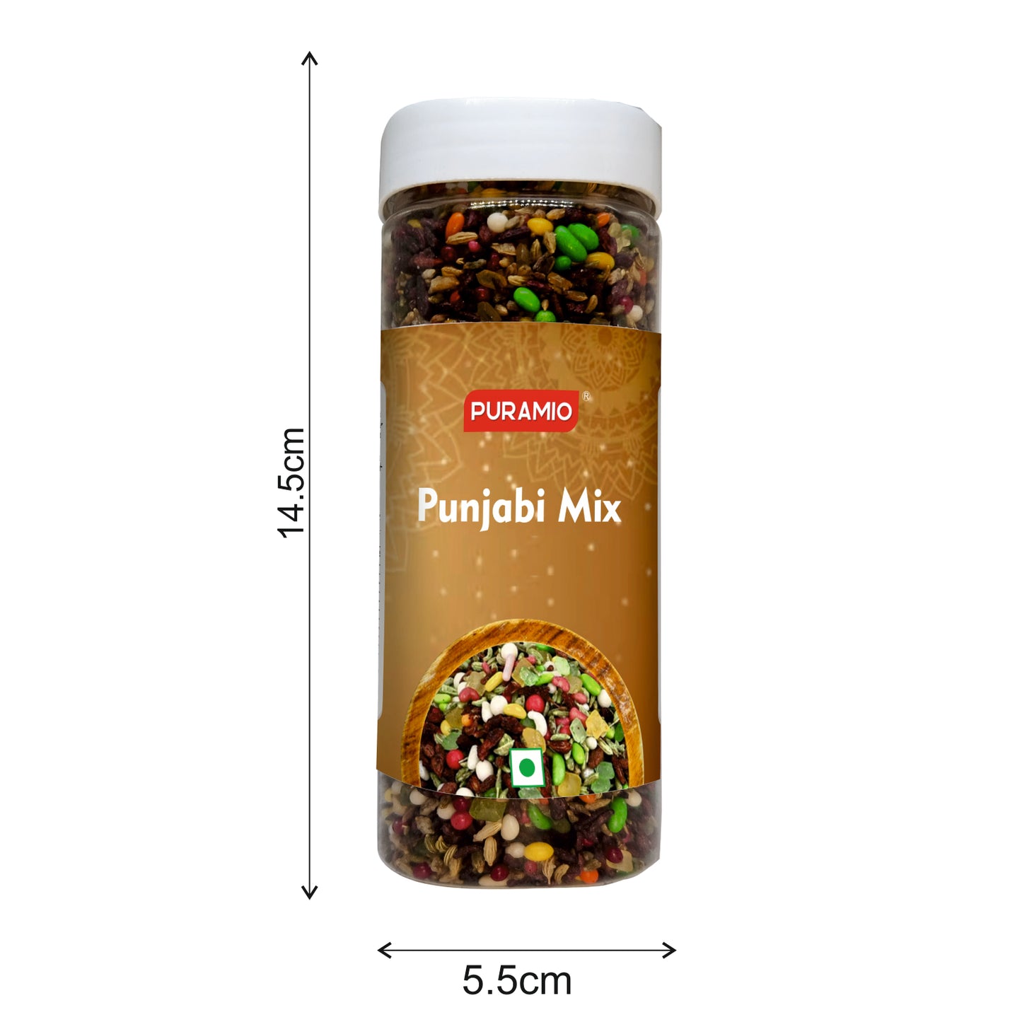 Puramio Punjabi Mix | Pure and Premium Mukhwas Mouth Freshener | Thandai Mint Saunf | Good for Bad Breath, Good for Digestion, After Meal and Drink, 220g