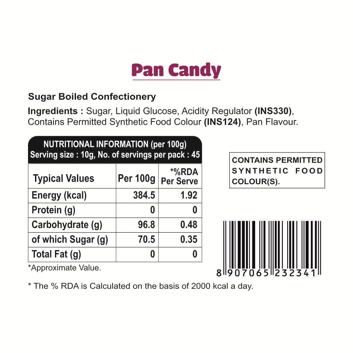 Puramio Pan Candy II Flavoured Sugar Candy II Sweet & Chatpata Candy,