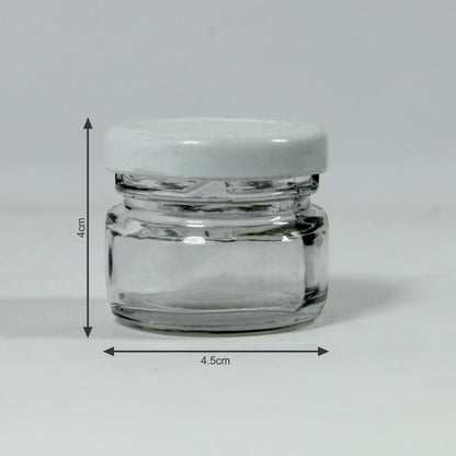 Puramio 28ml Round Glass Bottle with Metal Cap - Set of 6