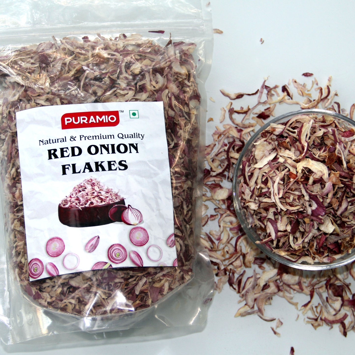 Puramio Red Onion Flakes (for Biryani/Gravies/Curries/Salads) , 300g