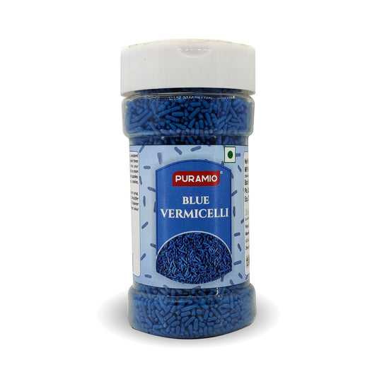 Puramio Blue Vermicelli Sprinkles for Cake Decoration , 125g