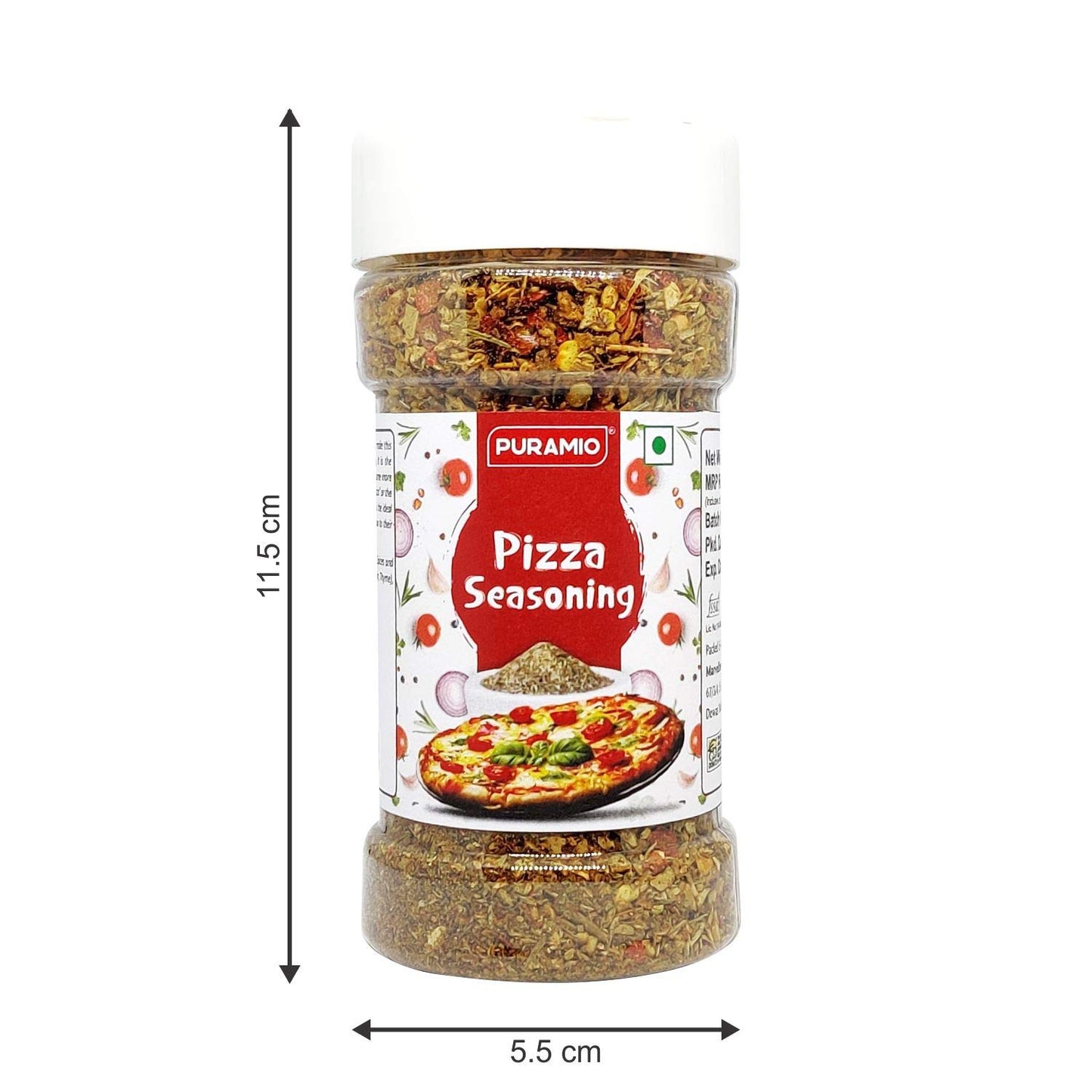 Puramio Combo Pack of Chilli Flakes, 70g + Pizza Seasoning, 100g [100% Natural]