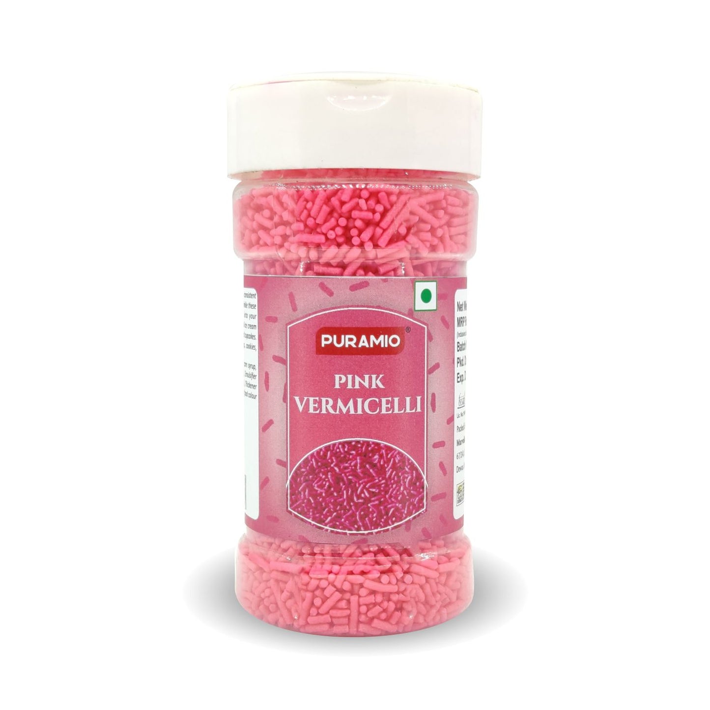 Puramio Pink Vermicelli Sprinkles ,125g