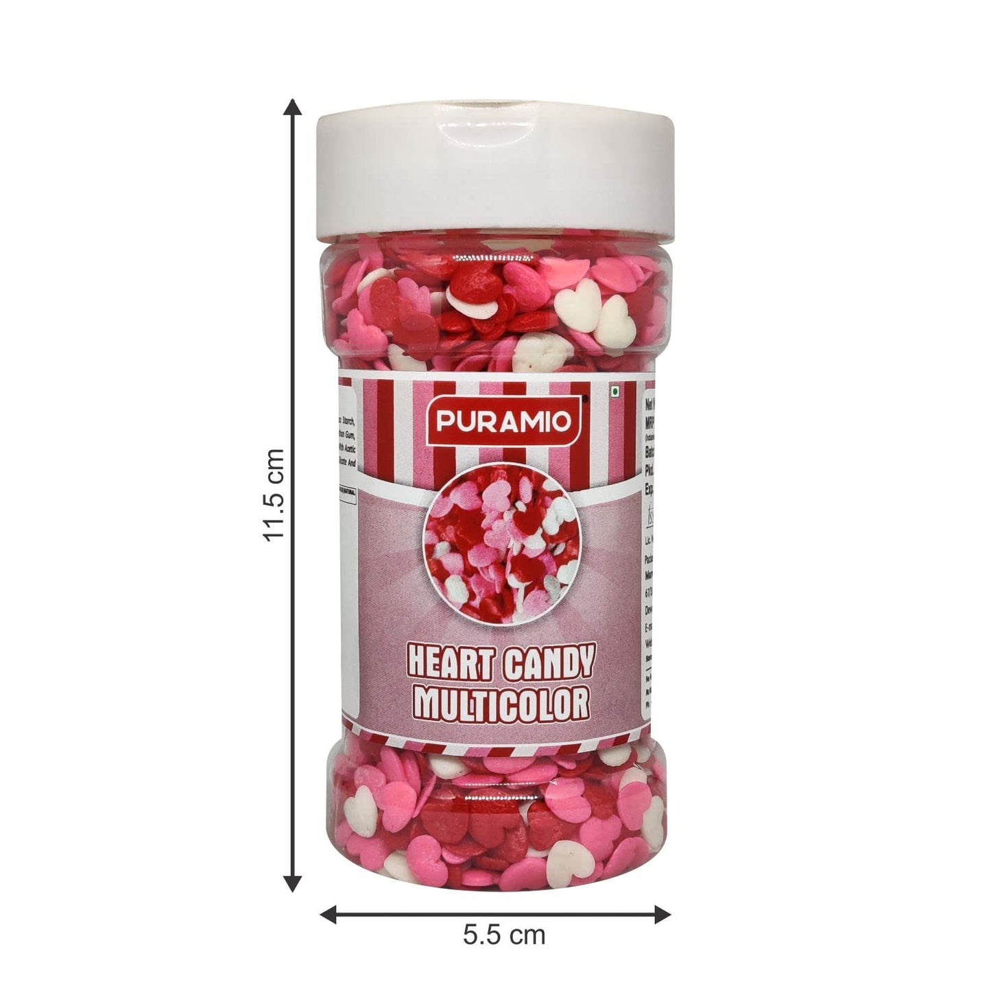Puramio Heart Candy - Multicolor | for Cake Decoration, 125g