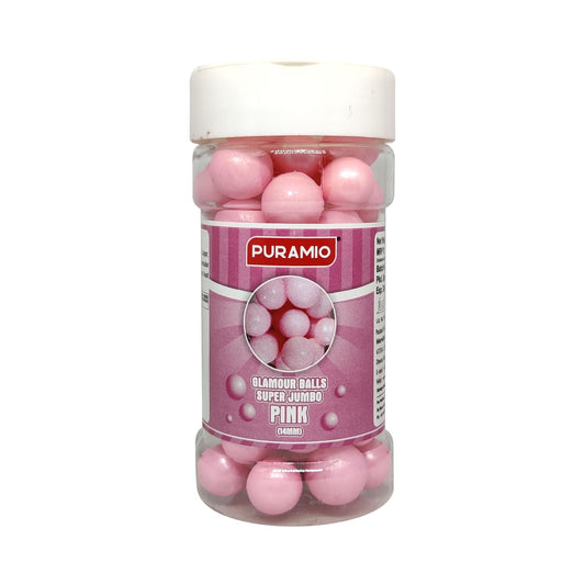 Puramio Glamour Balls Super Jumbo - Pink (14mm) | for Cake Decoration, 125g