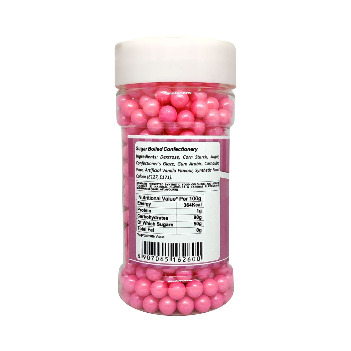 Puramio Glamour Balls Jumbo - Pink (7mm) | for Cake Decoration, 150g