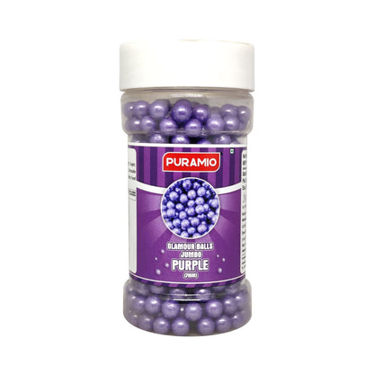 Puramio Glamour Balls Jumbo - Purple (7mm) | for Cake Decoration, 150g