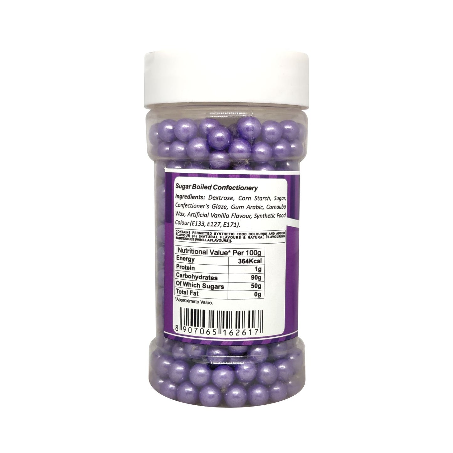 Puramio Glamour Balls Jumbo - Purple (7mm) | for Cake Decoration, 150g