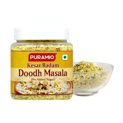 Puramio Milk / Doodh Masala- Premium Home Made (No Added Sugar), Real Dry Fruits and Saffron (Kesar)