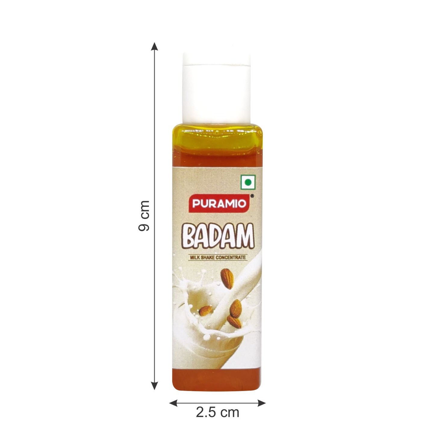 Puramio Milk Shake Mix | Concentrate - [For Milk Shakes/Mocktails/Flavoured Juices], (Badam)