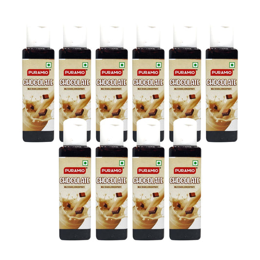 Puramio Milk Shake Mix | Concentrate- (Chocolate) [For Milk Shakes/Mocktails/Flavoured Juices], 30ml Each (Pack Of 10)