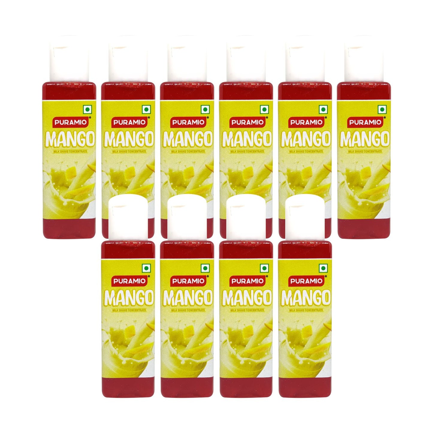 Puramio Milk Shake Mix | Concentrate- (Mango) [For Milk Shakes/Mocktails/Flavoured Juices], 30ml Each (Pack Of 10)