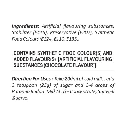 Puramio Milk Shake Mix | Concentrate - [For Milk Shakes/Mocktails/Flavoured Juices], (Butterscotch)