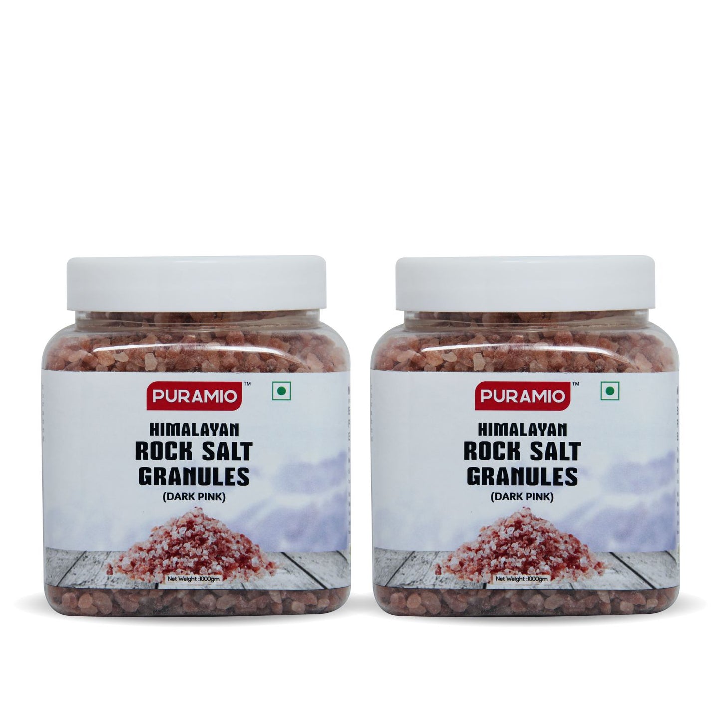 Puramio Himalayan Pink Rock Salt Powder - Dark, 2Kg [1Kg x 2]