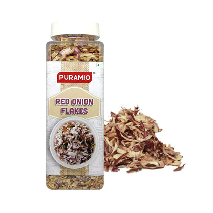Puramio Combo Pack of - [100% Natural] White Onion Flakes, (300g) & Red Onion Flakes, (200g)