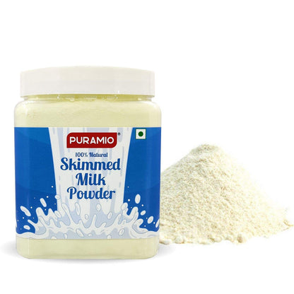 Puramio Combo Pack of - Skimmed Milk Powder, (700g) & Whole Milk Powder, (600g)