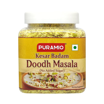 Puramio Milk / Doodh Masala- Premium Home Made (No Added Sugar), Real Dry Fruits and Saffron (Kesar)