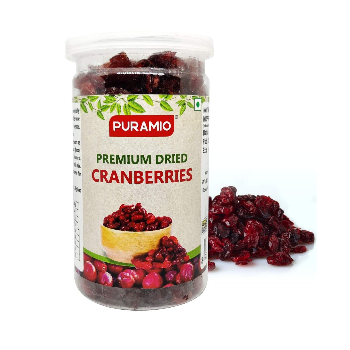 Puramio Dry Fruit Combo Pack of 3 - Blueberry, Cranberry, Blackcurrant, 200g Each