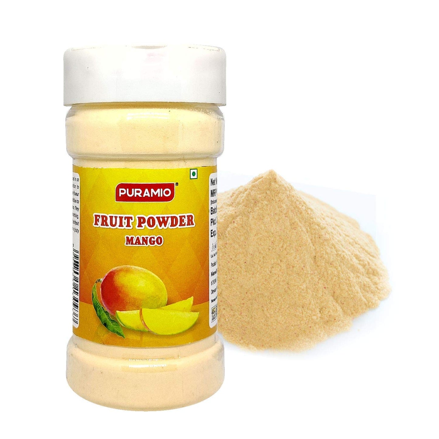 Puramio Fruit Powder Combo - Orange, Pineapple, Strawberry & Mango, 125g each (Pack of 4)