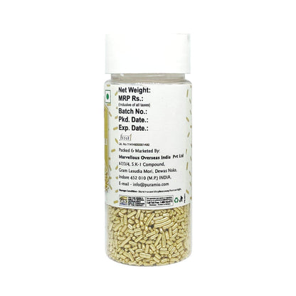 Puramio Combo Pack of 2 Golden & Silver Vermicelli (with Real Silver Vark) for Cake Decoration, (Pack of 2 (100 G))