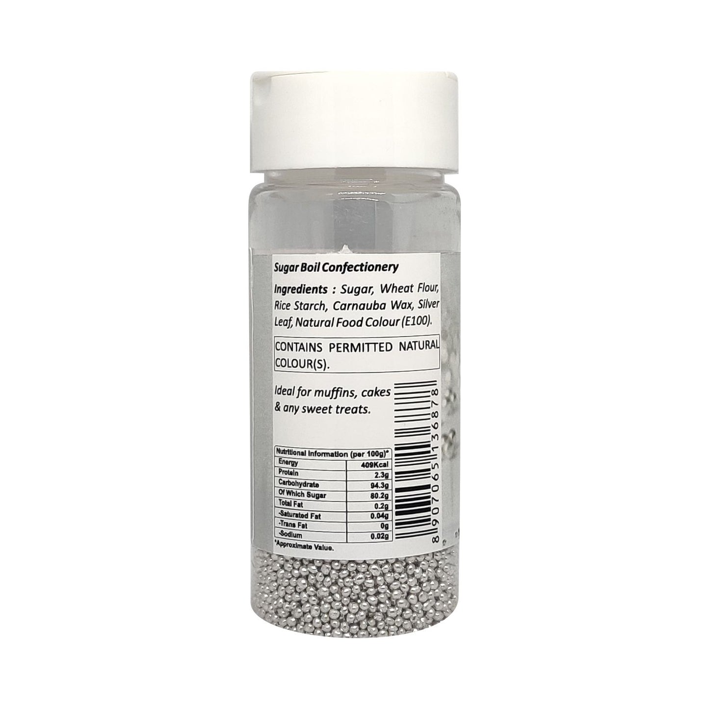 Puramio Silver Balls (2 mm) for Cake Decoration , 50g