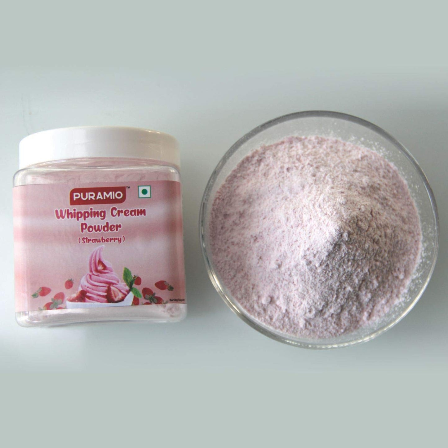 Puramio Whipping Cream Powder Combo of- Vanilla & Strawberry, (250g x 2)