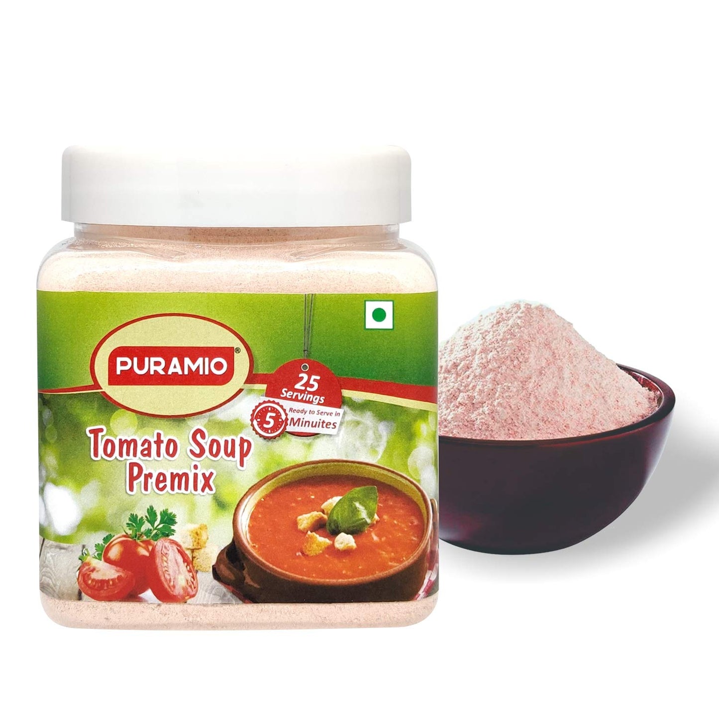 Puramio Soup Premix Combo Pack of 2 - Tomato and Hot & Sour, 250g Each
