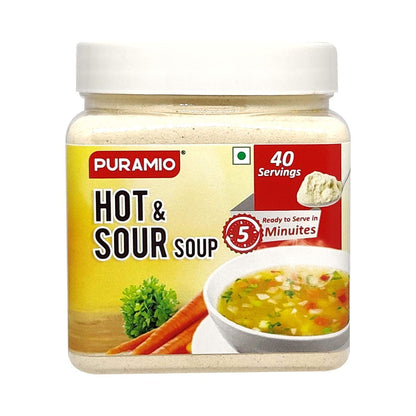 Puramio Soup Premix Combo Pack of 2 - Tomato and Hot & Sour, 250g Each