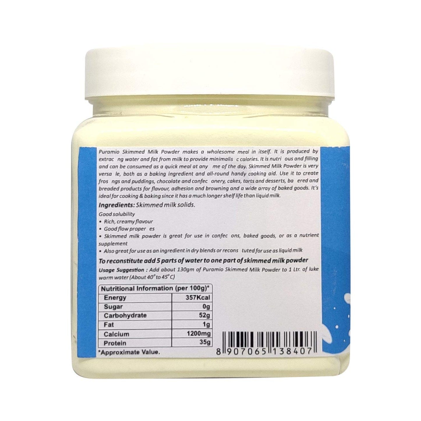 Puramio Combo Pack of - Skimmed Milk (350g) & Whole Milk (300g) Powder